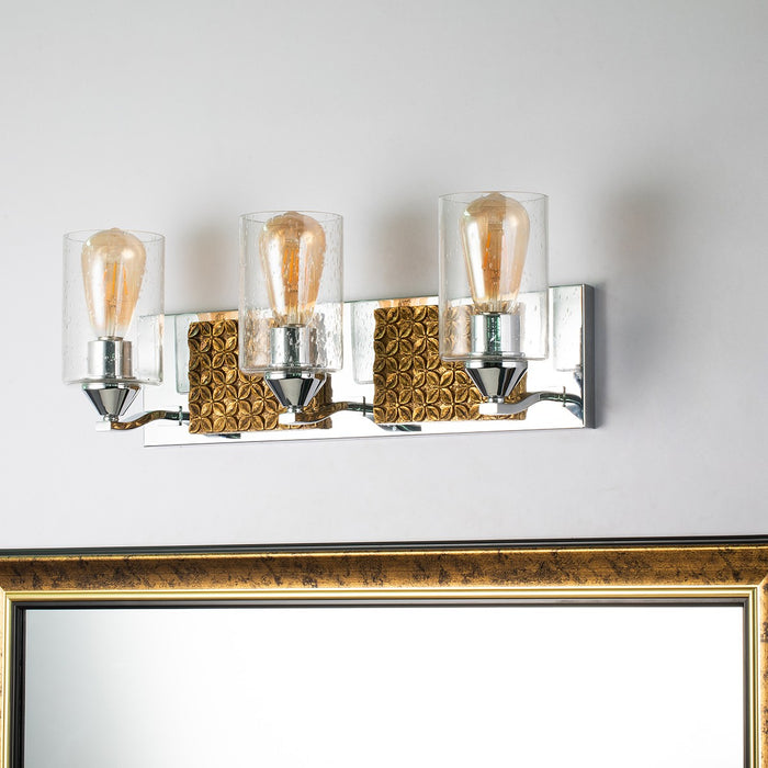 Lucas + McKearn BB90587PC-3B2G Three Light Vanity, Polished Chrome