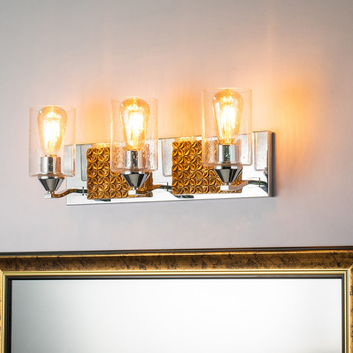 Lucas + McKearn BB90587PC-3B2G Three Light Vanity, Polished Chrome