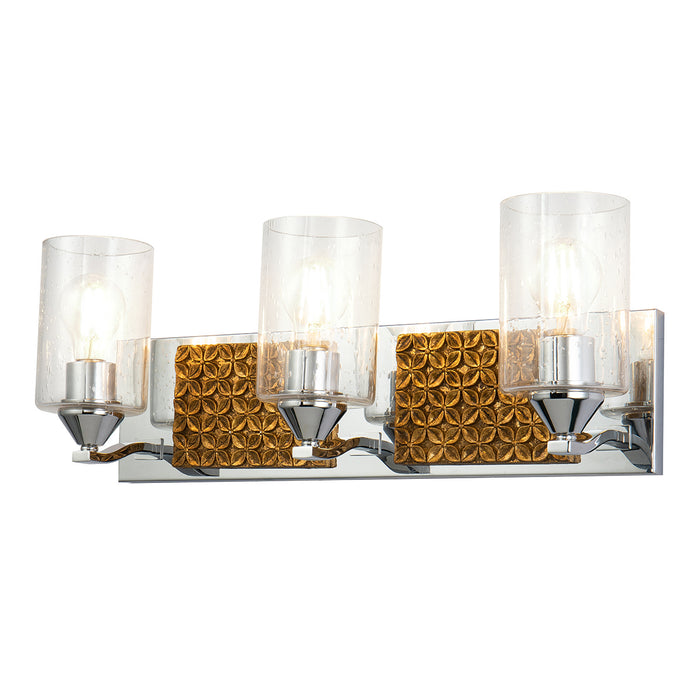 Lucas + McKearn BB90587PC-3B2G Three Light Vanity, Polished Chrome