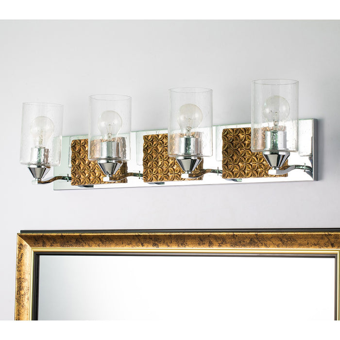 Lucas + McKearn BB90587PC-4B2G Four Light Vanity, Polished Chrome