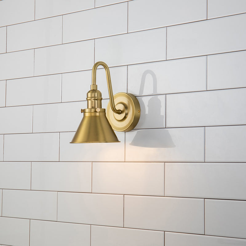 Lucas + McKearn BB90684AGB-1 One Light Wall Sconce, Aged Brass