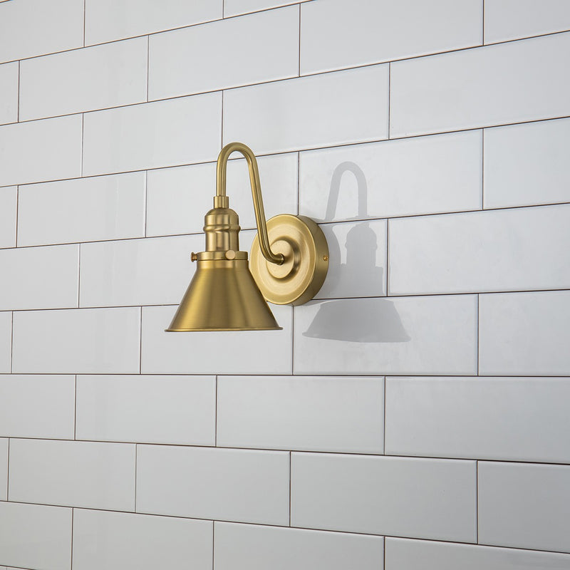 Lucas + McKearn BB90684AGB-1 One Light Wall Sconce, Aged Brass