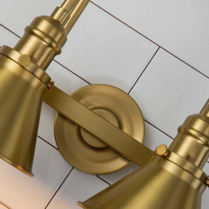 Lucas + McKearn BB90684AGB-2 Two Light Vanity, Aged Brass