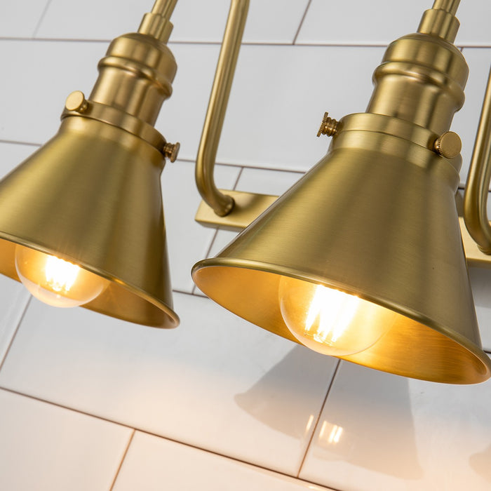 Lucas + McKearn BB90684AGB-2 Two Light Vanity, Aged Brass