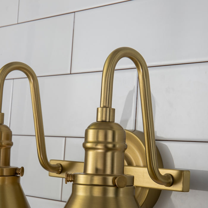 Lucas + McKearn BB90684AGB-2 Two Light Vanity, Aged Brass
