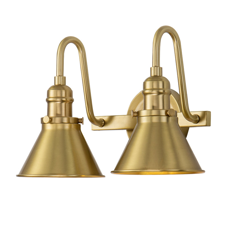 Lucas + McKearn BB90684AGB-2 Two Light Vanity, Aged Brass