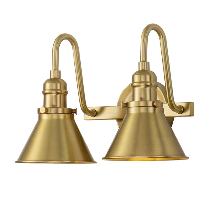 Lucas + McKearn BB90684AGB-2 Two Light Vanity, Aged Brass