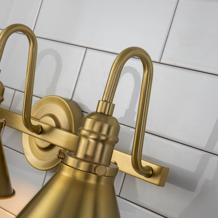 Lucas + McKearn BB90684AGB-3 Three Light Vanity, Aged Brass