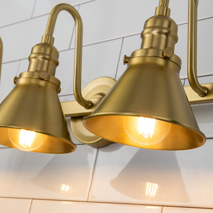 Lucas + McKearn BB90684AGB-3 Three Light Vanity, Aged Brass