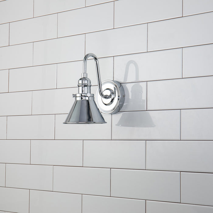 Lucas + McKearn BB90684PC-1 One Light Wall Sconce, Polished Chrome