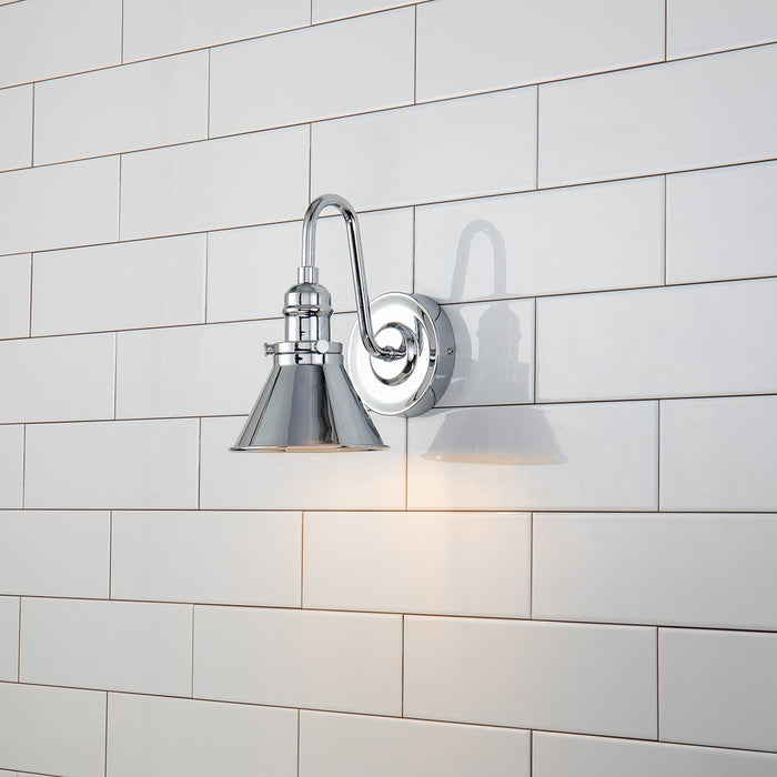 Lucas + McKearn BB90684PC-1 One Light Wall Sconce, Polished Chrome