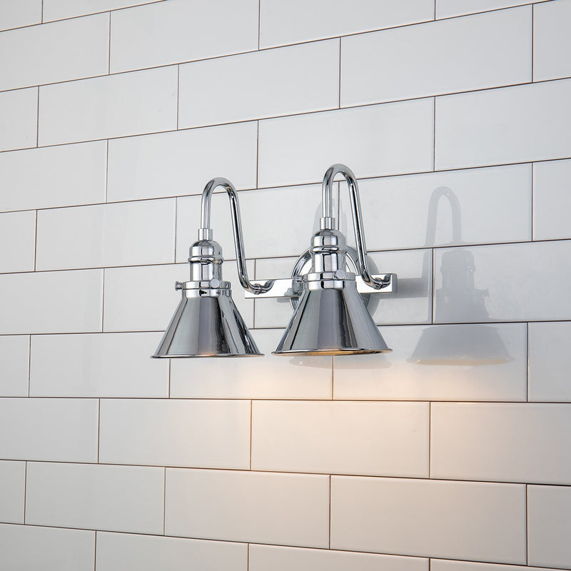 Lucas + McKearn BB90684PC-2 Two Light Vanity, Polished Chrome