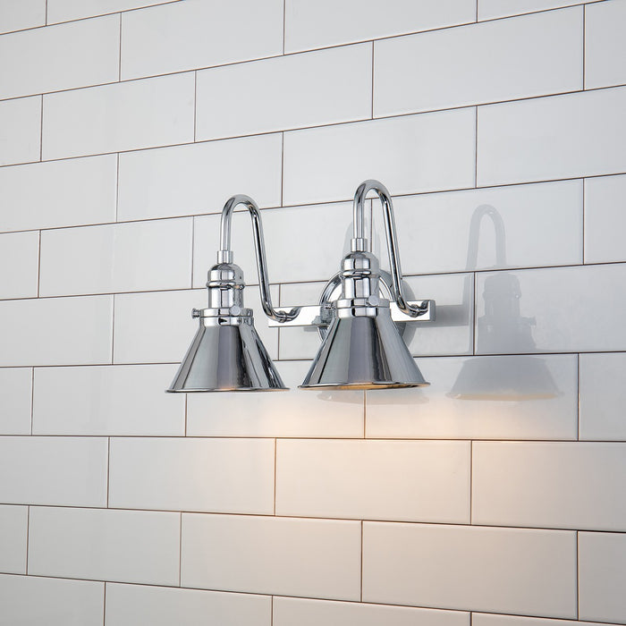 Lucas + McKearn BB90684PC-2 Two Light Vanity, Polished Chrome