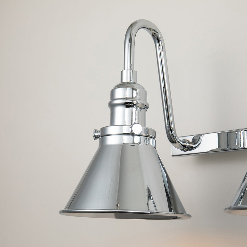 Lucas + McKearn BB90684PC-3 Three Light Vanity, Polished Chrome