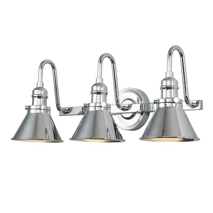 Lucas + McKearn BB90684PC-3 Three Light Vanity, Polished Chrome