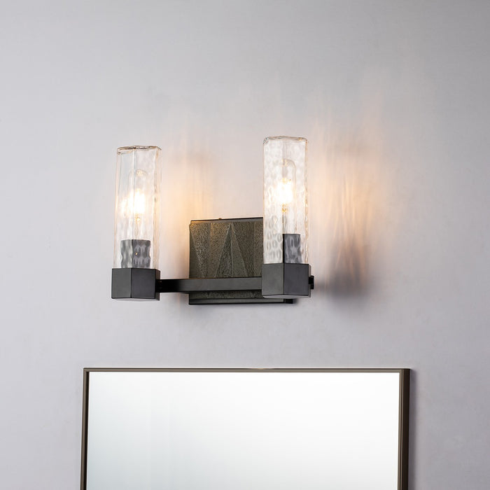 Lucas + McKearn BB91595-2 Two Light Vanity, Black+Grey
