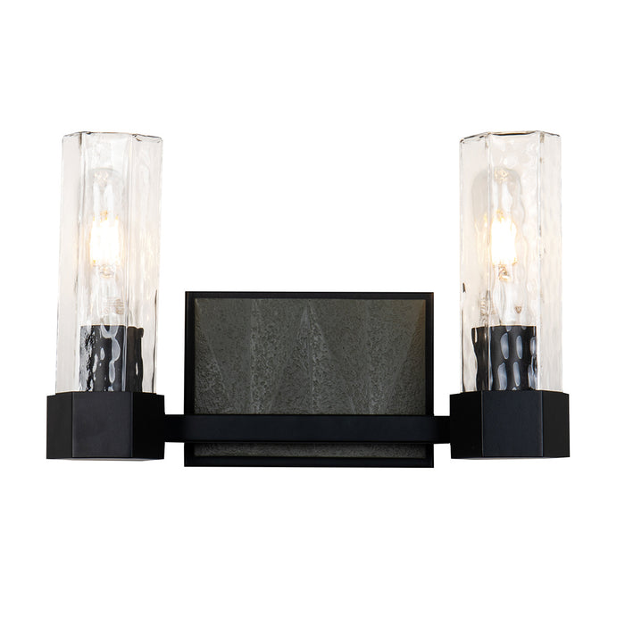 Lucas + McKearn BB91595-2 Two Light Vanity, Black+Grey