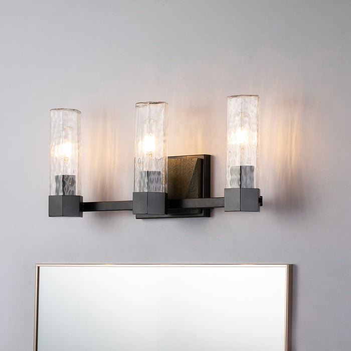 Lucas + McKearn BB91595-3 Three Light Vanity, Black+Grey