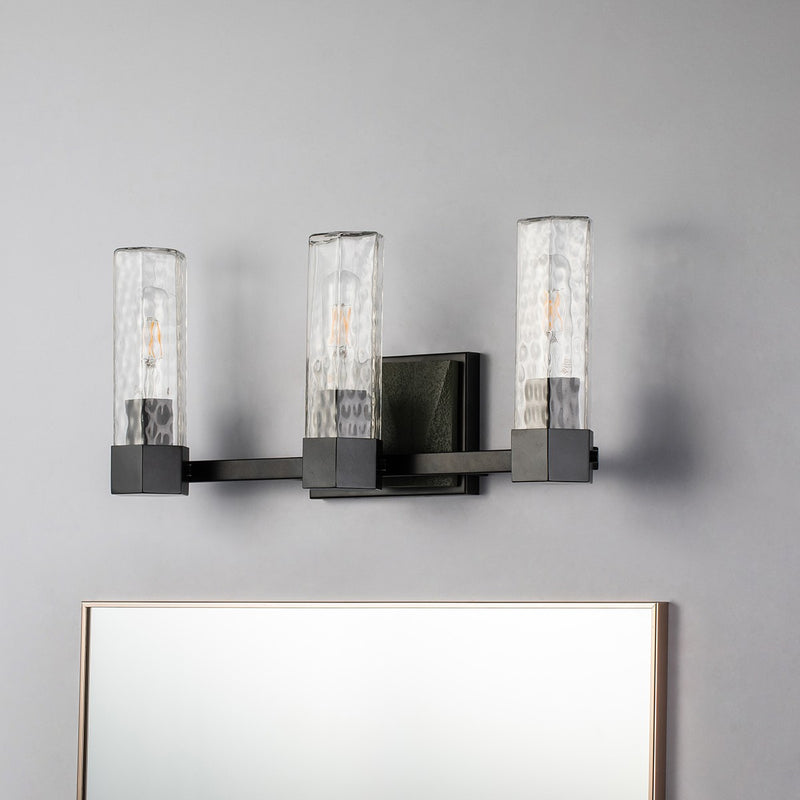 Lucas + McKearn BB91595-3 Three Light Vanity, Black+Grey