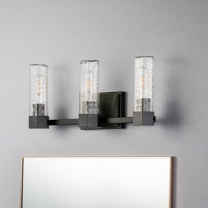 Lucas + McKearn BB91595-3 Three Light Vanity, Black+Grey