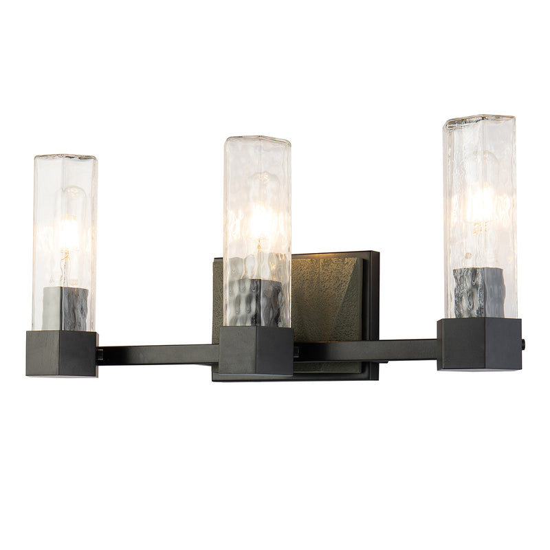 Lucas + McKearn BB91595-3 Three Light Vanity, Black+Grey