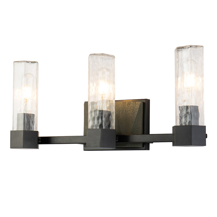 Lucas + McKearn BB91595-3 Three Light Vanity, Black+Grey