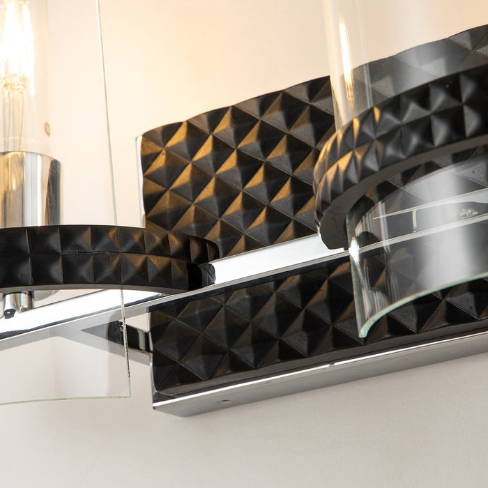 Lucas + McKearn BB91598-2 Two Light Vanity, Matte Black/Polished Chrome