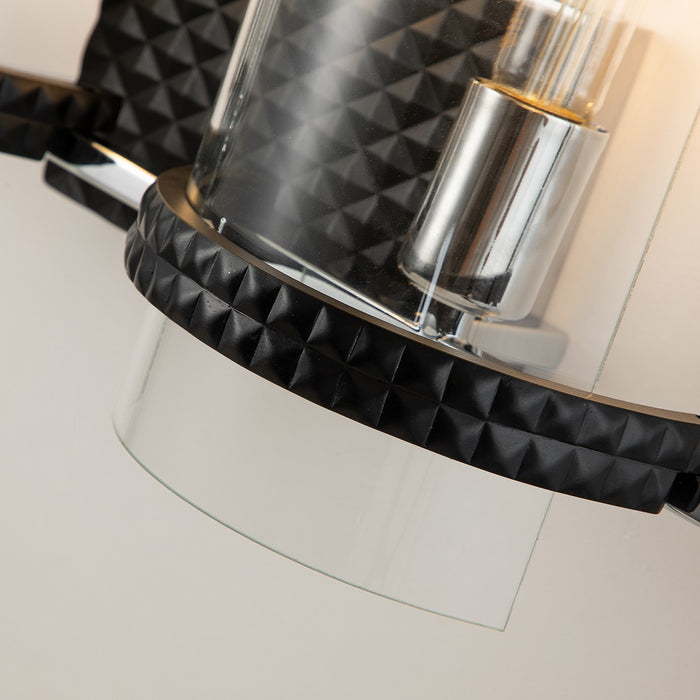 Lucas + McKearn BB91598-2 Two Light Vanity, Matte Black/Polished Chrome