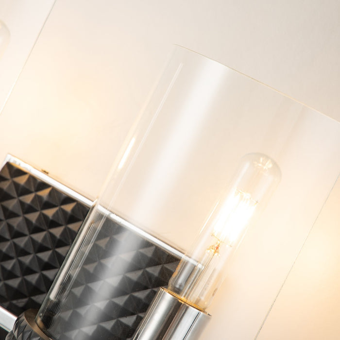 Lucas + McKearn BB91598-2 Two Light Vanity, Matte Black/Polished Chrome