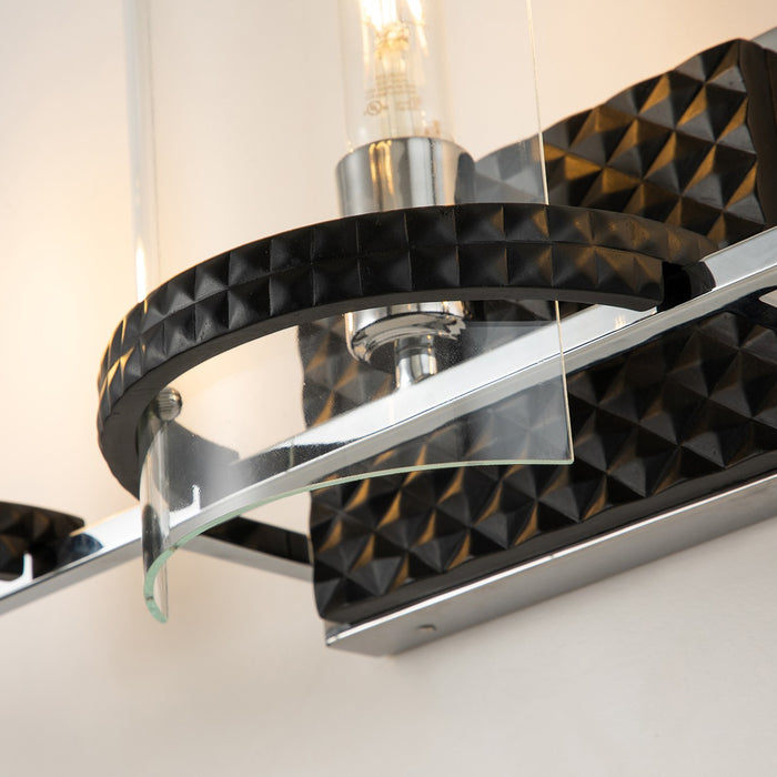 Lucas + McKearn BB91598-3 Three Light Vanity, Matte Black/Polished Chrome