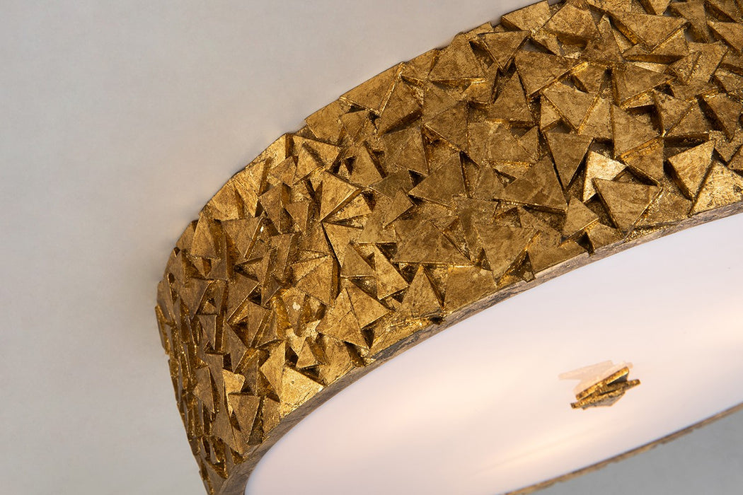 Lucas + McKearn FM1158G-RD-16 Three Light Flush Mount, Gold