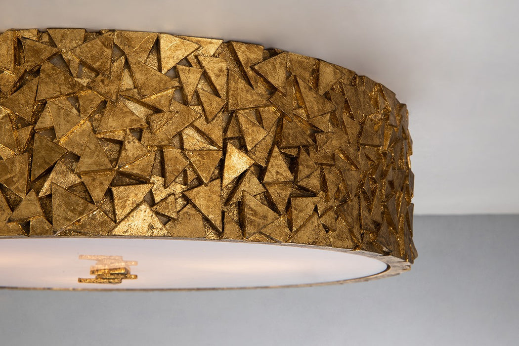 Lucas + McKearn FM1158G-RD-16 Three Light Flush Mount, Gold