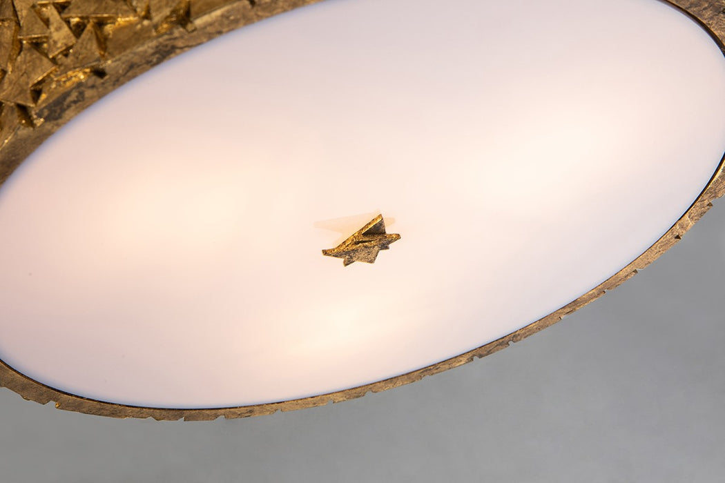 Lucas + McKearn FM1158G-RD-16 Three Light Flush Mount, Gold