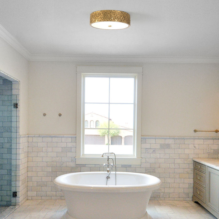 Lucas + McKearn FM1158G-RD-16 Three Light Flush Mount, Gold