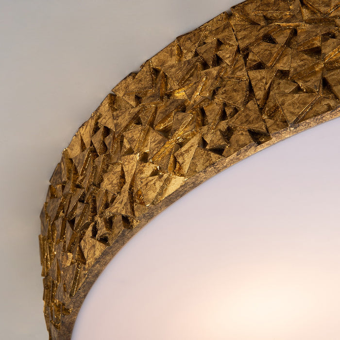 Lucas + McKearn FM1158G-RD-20 Three Light Flush Mount, Gold