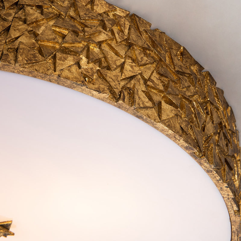 Lucas + McKearn FM1158G-RD-20 Three Light Flush Mount, Gold