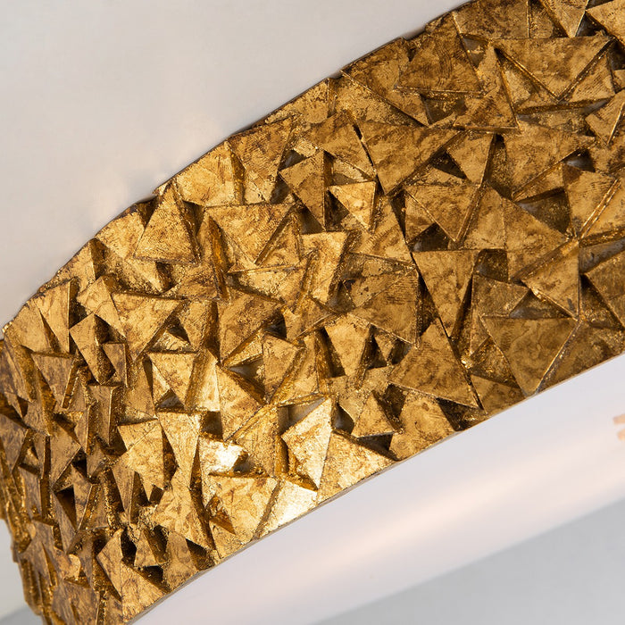 Lucas + McKearn FM1158G-RD-20 Three Light Flush Mount, Gold