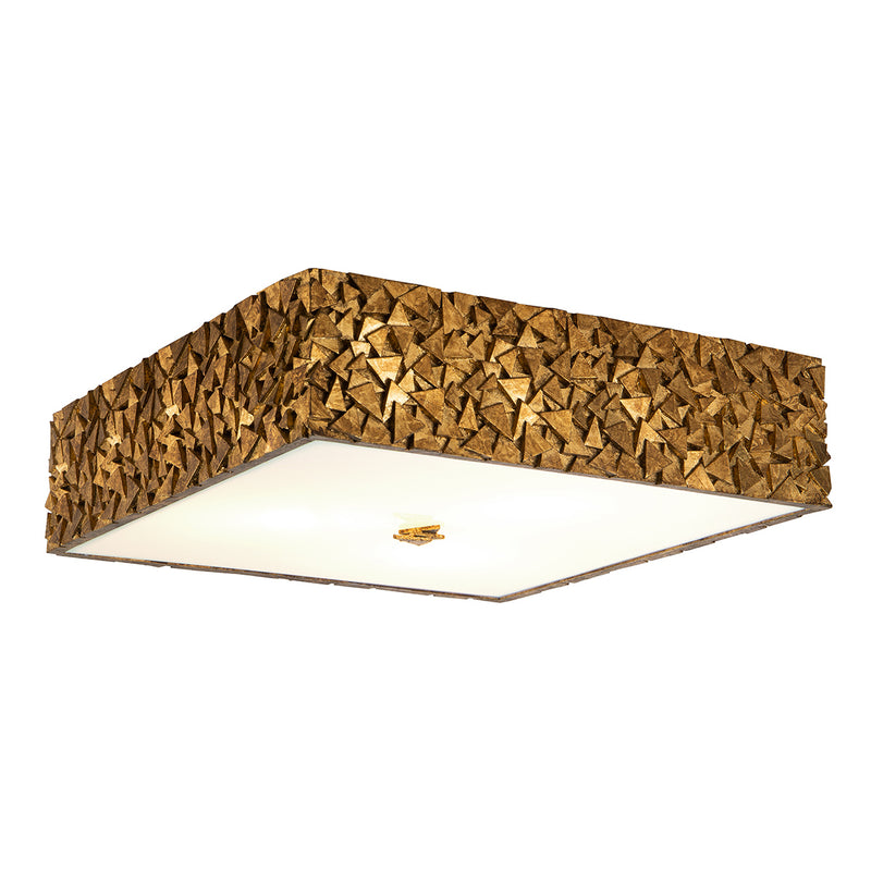 Lucas + McKearn FM1158G-SQ-16 Three Light Flush Mount, Gold