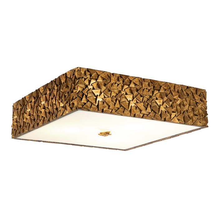 Lucas + McKearn FM1158G-SQ-16 Three Light Flush Mount, Gold