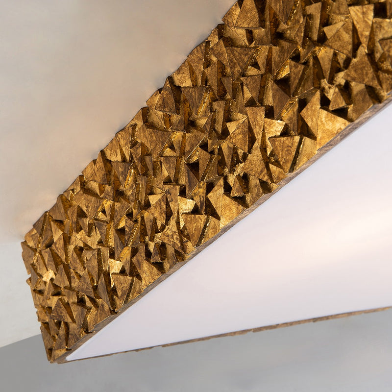 Lucas + McKearn FM1158G-SQ-20 Three Light Flush Mount, Gold