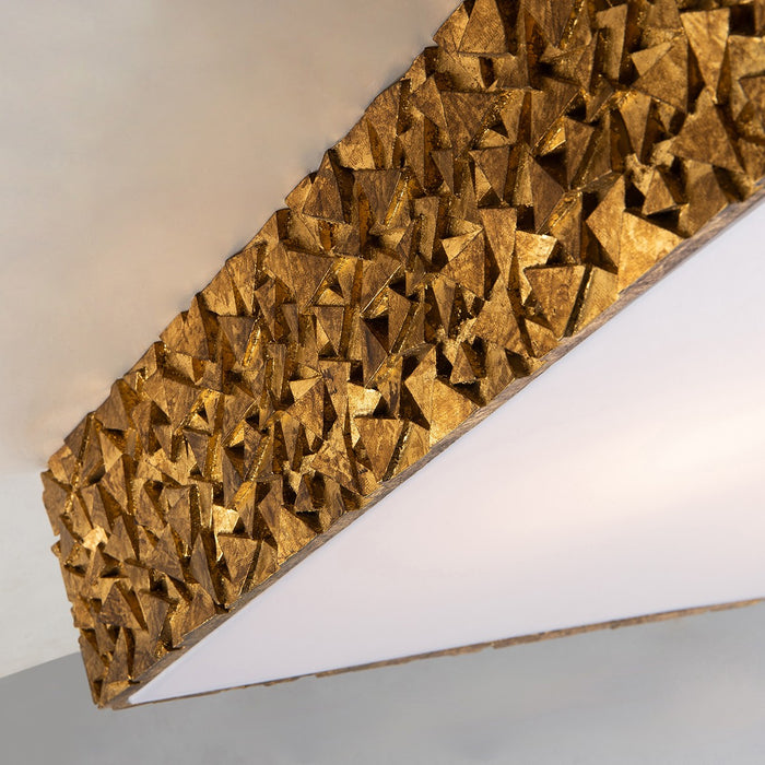 Lucas + McKearn FM1158G-SQ-20 Three Light Flush Mount, Gold