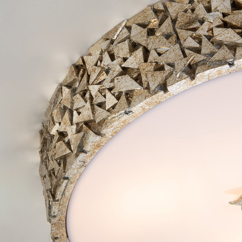 Lucas + McKearn FM1158S-RD-16 Three Light Flush Mount, Silver