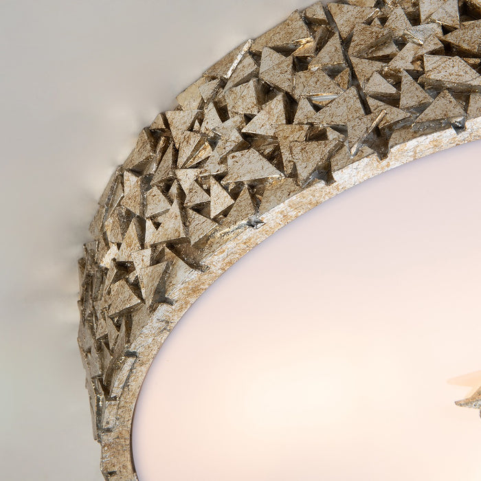 Lucas + McKearn FM1158S-RD-16 Three Light Flush Mount, Silver
