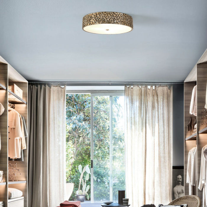 Lucas + McKearn FM1158S-RD-20 Three Light Flush Mount, Silver