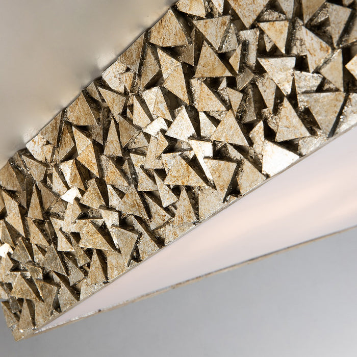 Lucas + McKearn FM1158S-SQ-16 Three Light Flush Mount, Silver
