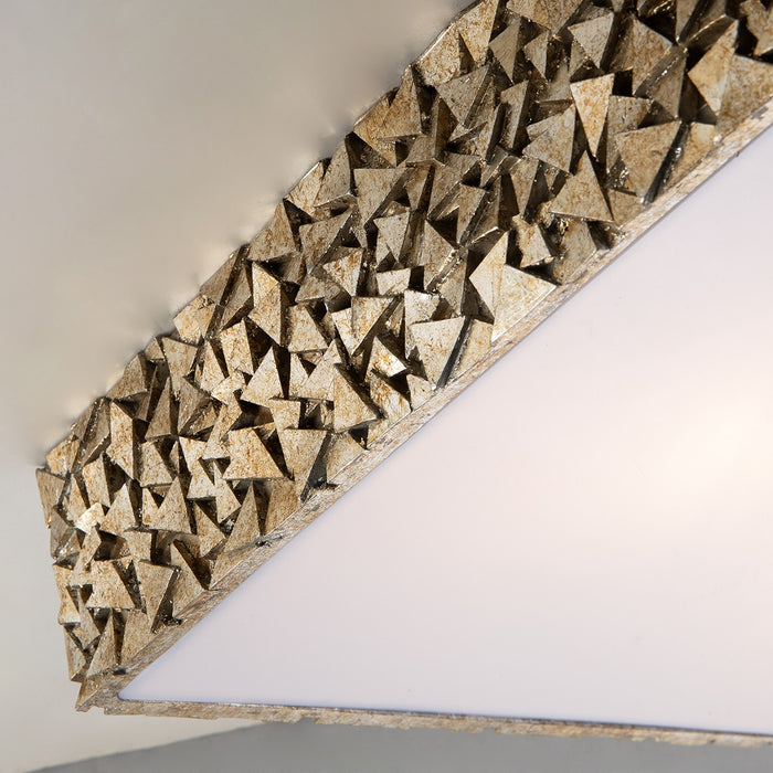 Lucas + McKearn FM1158S-SQ-20 Three Light Flush Mount, Silver