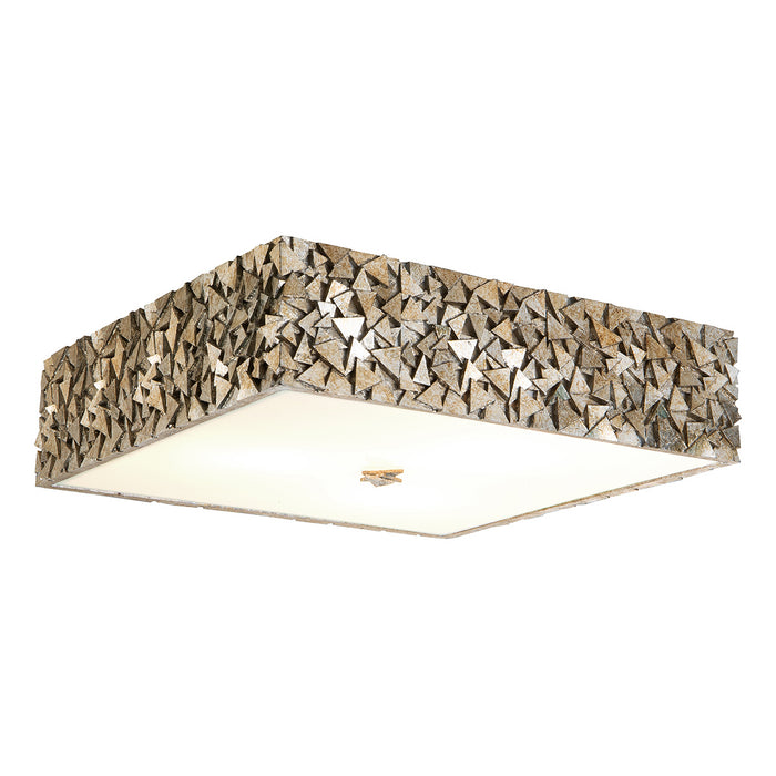 Lucas + McKearn FM1158S-SQ-20 Three Light Flush Mount, Silver
