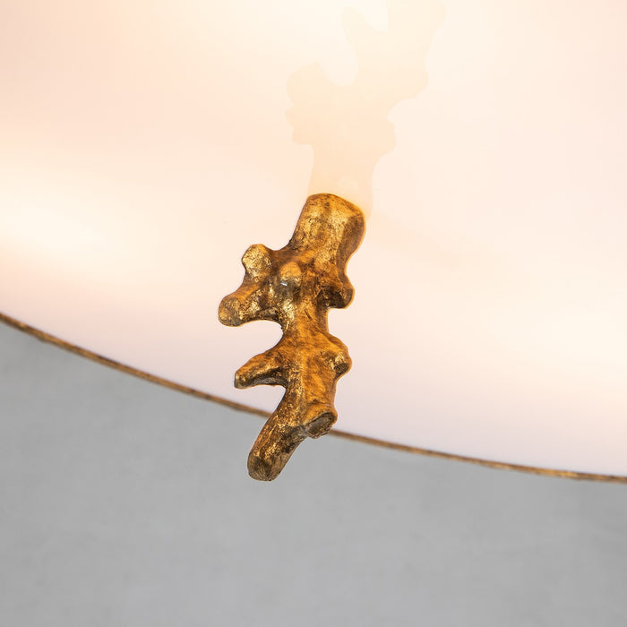 Lucas + McKearn FM1238G-16 Three Light Flush Mount, Gold Leaf