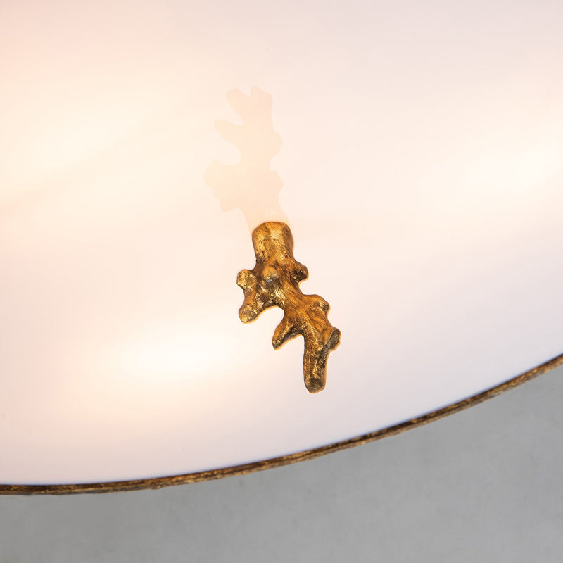 Lucas + McKearn FM1238G-20 Three Light Flush Mount, Gold Leaf