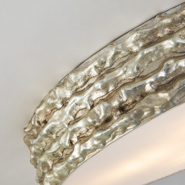 Lucas + McKearn FM1238S-20 Three Light Flush Mount, Silver Leaf